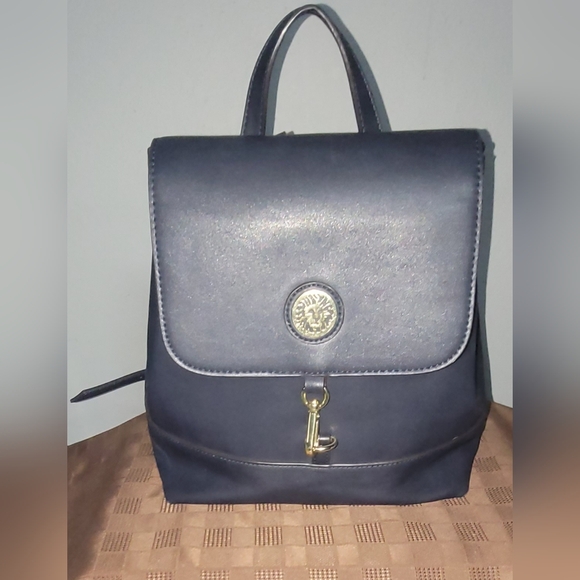 anne klein leather backpack Sloan Mini Black Onyx This crossbody has a top zip closure to protect all of your belongings and has an adjustable crossbody strap Anne Klein Navy Faux-Leather Backpack